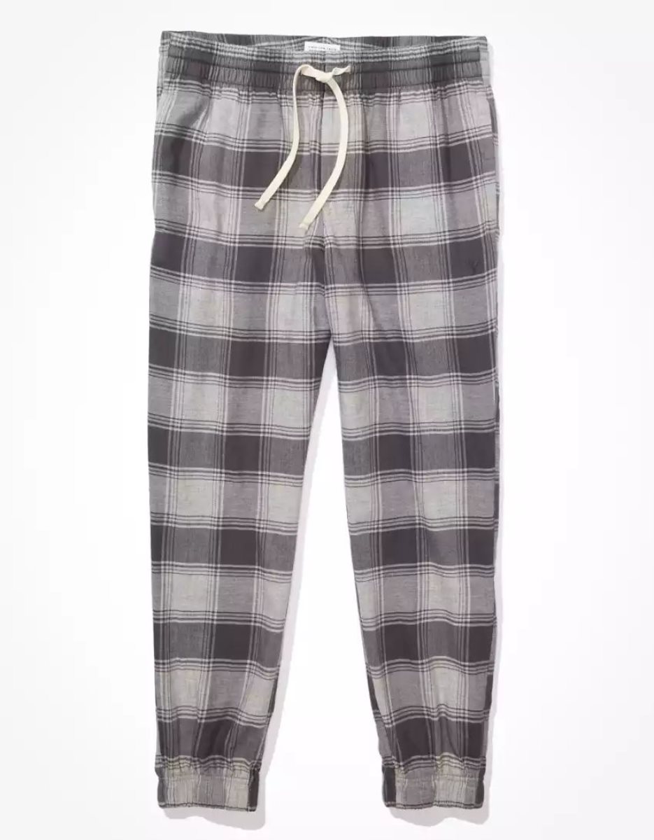 Loungewear American Eagle AE Flannel Joggers Grise Homme | CZH-05516472